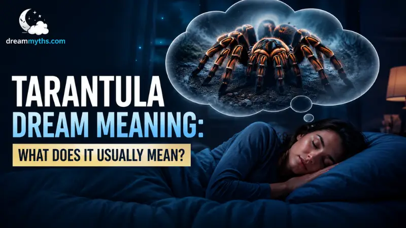 Sleeping woman dreaming of a tarantula with the question of what it usually means
