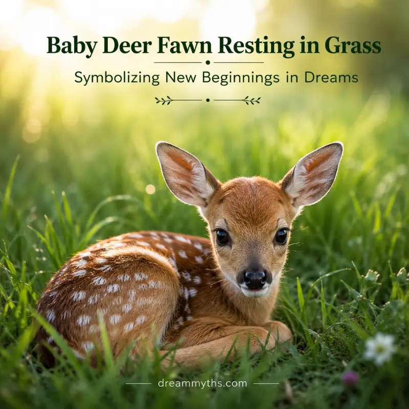 baby deer fawn resting in grass symbolizing new beginnings in dreams