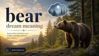 Bear dream meaning illustrated by a bear at the edge of a forest clearing