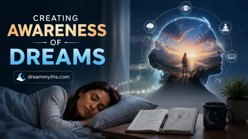 Creating Awareness of Dreams with a sleeping person exploring subconscious thoughts and dream imagery