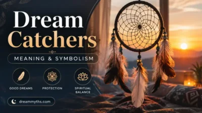 Dream Catchers Meaning and symbolism shown with a traditional dreamcatcher