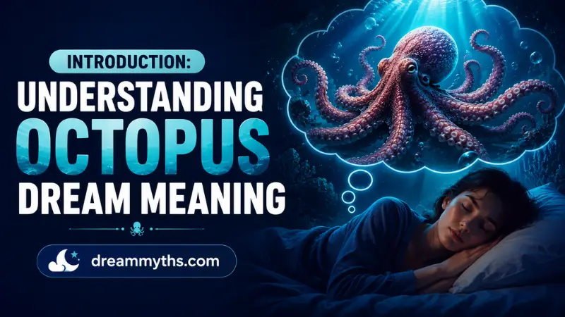 Sleeping person dreaming of an octopus underwater while exploring octopus dream meaningc