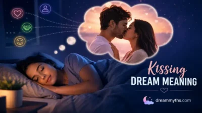 Kissing dream meaning with a sleeping woman dreaming of a romantic kiss