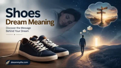 Shoes Dream Meaning with sneakers and a glowing dream pathway