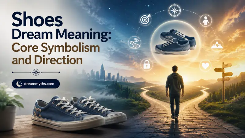 Shoes Dream Meaning showing sneakers, a symbolic path, and dream direction imagery