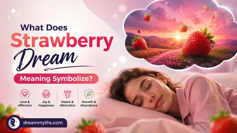 Dreamy strawberry scene symbolizing love, happiness, desire, and abundance in dream interpretation