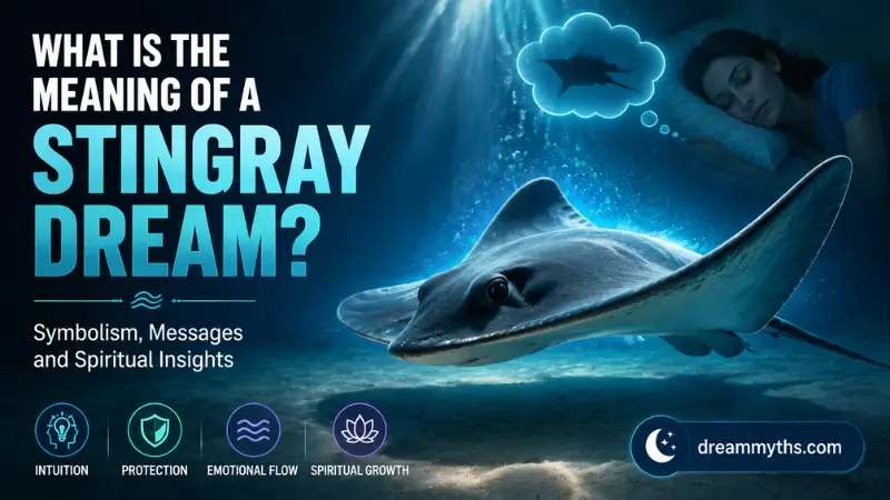 Underwater stingray dream illustration showing the meaning of a stingray dream with themes of intuition, protection, and emotional growth