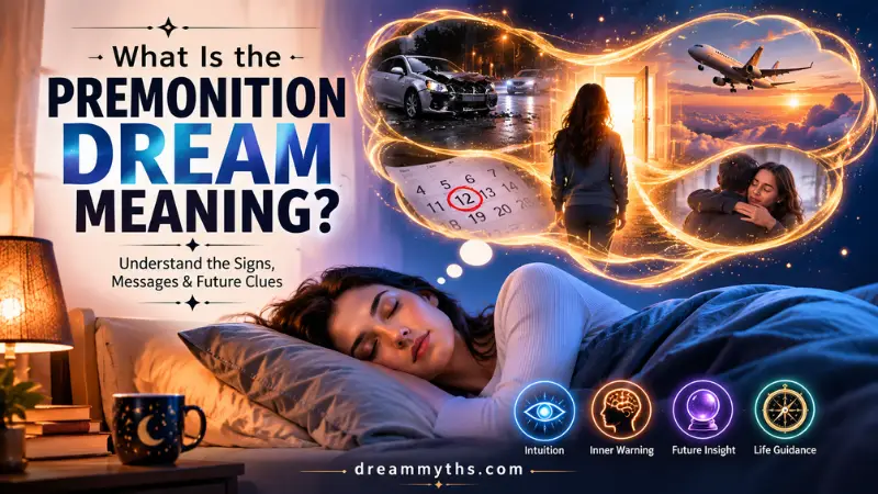 Sleeping woman visualizing future events in a dream about premonition and intuition
