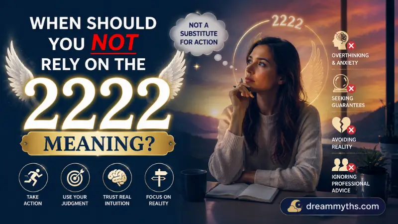 When not to rely on the 2222 meaning, showing a thoughtful person balancing spiritual symbolism with practical judgment
