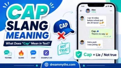 Cap slang meaning explained with text examples showing how cap means a lie or something untrue