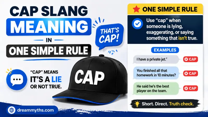 What does “That’s cap” mean in slang, showing the meaning of a lie or something untrue